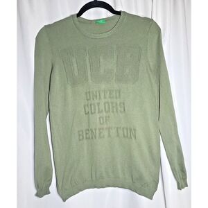 United Colors Of Benetton Sweater Green UCB Size‎ Small Olive Army Soccer Ball